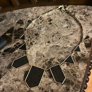 HH House of Harlow Goldtone Black Enamel Necklace